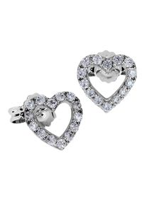 OSTSEE-SCHMUCK Damen Paar Ohrstecker "OSTSEE-SCHMUCK Ohrstecker Herz 7 mm Ohrstecker Herz 7 mm", 7 x 7mm, Silber 925 (Sterlingsilber), weiß, Silber