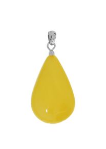 OSTSEE-SCHMUCK Damen Ketten-Anhänger "OSTSEE-SCHMUCK Anhänger Tropfen ca. 30 mm lang - Silber 925/000", 40 x 18mm, Bernstein, 2.9 g, weiß, Bernstein,