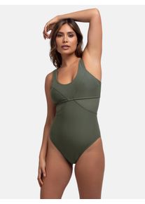 Dorina Damen Badeanzug "SAINT TROPEZ", grün, feminin, Gr. S, unifarben, Obermaterial: 64% Polyester, 21% Elasthan, 15% Polyamid, Badeanzüge, Ohne