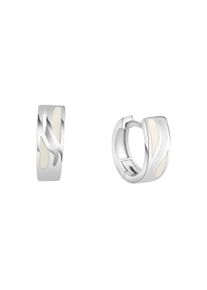 Vivance Damen Paar Creolen "925/- Sterling Silber Lack", ONE-SIZE, Silber 925 (Sterlingsilber), weiß, Silber 925 (Sterlingsilber), Ohrringe