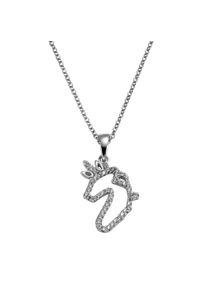 ZEEme Damen Kette mit Anhänger "925/- Sterling Silber Einhorn Zirkonia", 46cm, Silber 925 (Sterlingsilber), L: 46cm B: 13.0mm, weiß, Silber 925