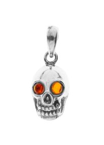OSTSEE-SCHMUCK Damen Ketten-Anhänger "OSTSEE-SCHMUCK Anhänger Totenkopf Anhänger Totenkopf", 25 x 10mm, Silber 925 (Sterlingsilber), 3.0 g, weiß,