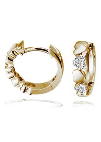 Goldmaid Damen Paar Creolen, weiß, Ohrringe