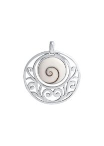 Vivance Damen Ketten-Anhänger "925/- Sterling Silber rhodiniert mit Muschel weiß", ONE-SIZE, Silber 925 (Sterlingsilber), 6,8 g, weiß, Silber 925