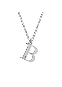 Diamonds by Ellen K. Damen Kette mit Anhänger "Silber 925 mit 1x Diamant 0,008ct. Buchstabe B", 45 + 3cm, 0,008 ct, Silber 925 (Sterlingsilber), L: 48cm B: 12.0mm, weiß,