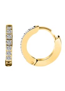 Adelia´s ADELIA ́S Damen Paar Creolen "Neuheit 2025 - Damen Creolen aus Edelstahl und Strass Ø 10 mm", Damen, Edelstahl, weiß, Edelstahl, Ohrringe