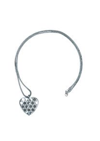 Steuer Damen Lange Kette "Rhodiumfarbener Herzanhänger an Metallkette", 74cm, Metall, L: 74cm B: 40.0mm, weiß, Metall, B:40.0mm, Halsketten