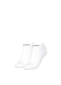 Damen Sneakersocken "CK WOMEN SNEAKER 2P GRIPPER", Calvin Klein Jeans, weiß, Materialmix, Socken, Coolmax-Garn, feuchtigkeitsregulierend,