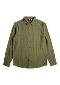 Quiksilver Herren Langarmhemd "SOLID MOTHERFLY", grün, sportlich, Gr. XXL, unifarben, Web, Obermaterial: 100% Baumwolle, Hemden