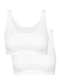 Calida Damen Bustier "Benefit Women", Gr. XS, weiß, Single Jersey, Obermaterial: 94% Baumwolle, 6% Elasthan, unifarben, casual, BHs, mit doppelt