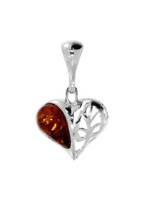 OSTSEE-SCHMUCK Damen Ketten-Anhänger "OSTSEE-SCHMUCK Anhänger Herz 15 mm Anhänger Herz 15 mm", 25 x 15mm, Silber 925 (Sterlingsilber), 1.6 g, weiß,