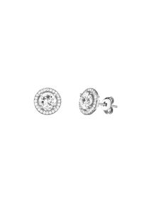 JULIE JULSEN Damen Paar Ohrstecker "925 Silber rhordiniert Zirkonia weiß", ONE-SIZE, Silber 925 (Sterlingsilber), weiß, Silber 925 (Sterlingsilber),