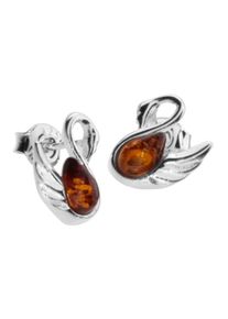 OSTSEE-SCHMUCK Damen Paar Ohrstecker "OSTSEE-SCHMUCK Ohrstecker Schwan Ohrstecker Schwan", 11 x 10mm, Silber 925 (Sterlingsilber), weiß, Silber 925