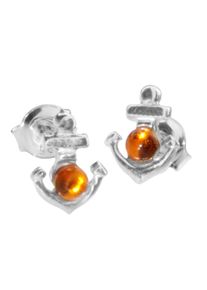 OSTSEE-SCHMUCK Damen Paar Ohrstecker "OSTSEE-SCHMUCK Ohrstecker Anker Ohrstecker Anker", 9 x 6mm, Silber 925 (Sterlingsilber), weiß, Silber 925