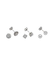 Vivance Damen Paar Ohrstecker "925 Silber Zirkonia Perle weiß", ONE-SIZE, Silber 925 (Sterlingsilber), weiß, Silber 925 (Sterlingsilber), Ohrringe