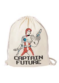 logoshirt Kulturbeutel "Turnbeutel Captain Future", weiß, Baumwolle, bedruckt, Taschen, mit Wizard Of Science Captain Future-Print