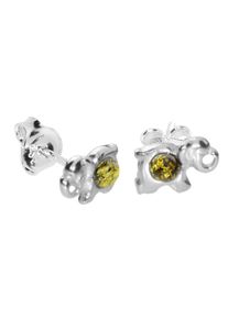 OSTSEE-SCHMUCK Damen Paar Ohrstecker "OSTSEE-SCHMUCK Ohrstecker Elefant Ohrstecker Elefant", 8 x 6mm, Silber 925 (Sterlingsilber), weiß, Silber 925