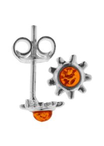 OSTSEE-SCHMUCK Damen Paar Ohrstecker "OSTSEE-SCHMUCK Ohrstecker Blüte Ohrstecker Blüte", 7mm rund, Silber 925 (Sterlingsilber), weiß, Silber 925
