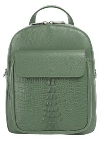 CLUTY Cityrucksack, grün, Rindsleder, Leder, modisch, Rucksäcke, echt Leder, Made in Italy