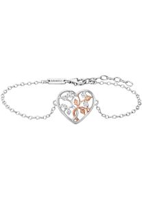 JULIE JULSEN Damen Armband "925/- Sterling Silber teils rosé vergoldet Zirkonia", 19cm, Silber 925 (Sterlingsilber), weiß, Silber 925