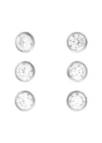 Vivance Damen Paar Ohrstecker "925 Silber Set 3 Paar 4mm", ONE-SIZE, Silber 925 (Sterlingsilber), weiß, Silber 925 (Sterlingsilber), Ohrringe