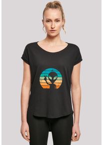 F4NT4STIC Damen T-Shirt "Alien Piece Sonnenuntergang", schwarz, casual, Gr. S, Obermaterial: 100% Baumwolle, Shirts, Premium Qualität