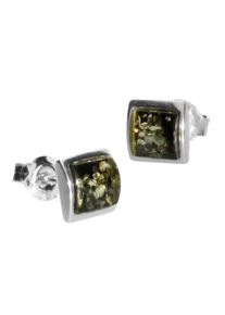OSTSEE-SCHMUCK Damen Paar Ohrstecker "OSTSEE-SCHMUCK Ohrstecker Classic 5x5 mm", 7 x 7mm, Silber 925 (Sterlingsilber), weiß, Silber 925