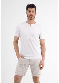 Lerros Herren T-Shirt "Lerros Serafino mit Finelinerstreifen, washed", weiß, Gr. S, 99% Baumwolle; 1% Viskose, Shirts