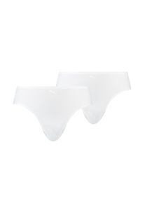 Puma Damen Bikinislip "Puma WOMEN ONE SIZE BRIEF 2P HANG", weiß, Microfaser, Obermaterial: 81% Polyamid, 19% Elasthan, Unterhosen, Mit nahtlosen