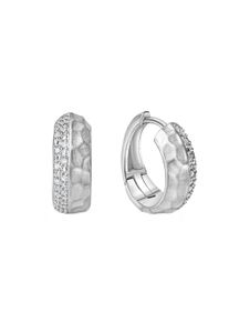 Vivance Damen Paar Creolen "925-Sterling Silber rhodiniert", ONE-SIZE, Silber 925 (Sterlingsilber), weiß, Silber 925 (Sterlingsilber), Ohrringe