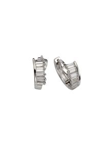 Vivance Damen Paar Creolen "925 Silber rhodiniert, 12x Zirkonia", ONE-SIZE, Silber 925 (Sterlingsilber), weiß, Silber 925 (Sterlingsilber), Ohrringe