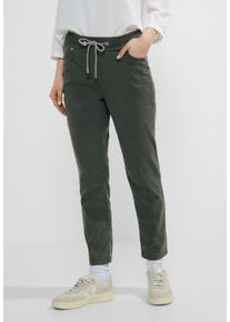 Cecil Damen Jogger Pants, grün, casual, Gr. XXL, unifarben, Web, 68% Baumwolle, 27% Polyester, 5% Elasthan, Hosen, Middle Waist