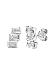 Vivance Damen Paar Ohrstecker "925-Sterling Silber rhodiniert Zirkonia", ONE-SIZE, Silber 925 (Sterlingsilber), weiß, Silber 925 (Sterlingsilber),