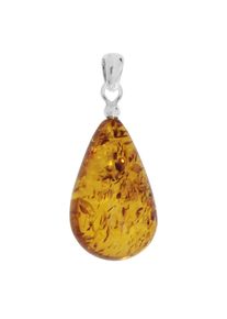OSTSEE-SCHMUCK Damen Ketten-Anhänger "OSTSEE-SCHMUCK Anhänger Tropfen ca. 26 mm lang - Silber 925/000", 36 x 18mm, Bernstein, 3.0 g, weiß, Bernstein,