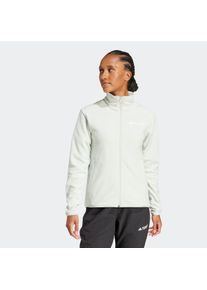 adidas terrex Damen Cardigan "W MT ESS FZ FL", grün, Gr. XXL, Obermaterial: 100% Polyester, Strickjacken