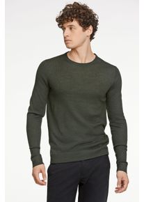 LINDBERGH Herren Rundhalspullover, grün, casual, Gr. XXL, unifarben, Strick, Obermaterial: 50% Wolle, 50% Polyacryl, Pullover, mit Rundhalsausschnitt