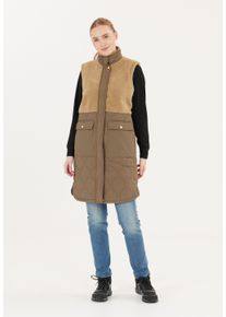WEATHER REPORT Damen Steppweste "Hollie", grün, casual, Gr. 42, 100% Polyester, Westen, mit praktischem Kinnschutz