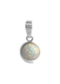 Vivance Damen Ketten-Anhänger "925/- Sterling Silber rhodiniert imit. Opal weiß", ONE-SIZE, Silber 925 (Sterlingsilber), 0,7 g, weiß, Silber 925