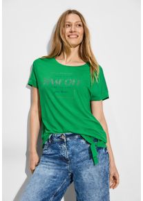 Cecil Damen T-Shirt, grün, casual, Gr. S, bedruckt, Stoff, 95% Viskose, 5% Elasthan, Shirts, Rundhalsausschnitt