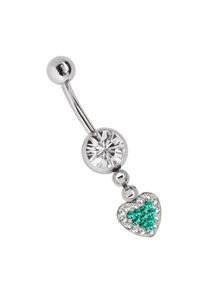 Adelia´s ADELIA ́S Damen Bauchnabelpiercing "Piercing Bauchnabelpiercing", grün, Chirurgiestahl, Piercings, Banane mit 8 mm Zirkoniakugel in klar