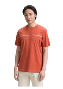 Tom Tailor Herren T-Shirt, rot, casual, Gr. S, Single Jersey, Obermaterial: 100% Baumwolle, Shirts, mit Logofrontprint