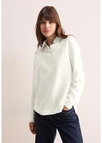 Cecil Damen Langarmbluse, weiß, casual, Gr. XXL, unifarben, Stoff, 88% Viskose, 12% Nylon, Blusen, mit dekorativer Knopfleiste