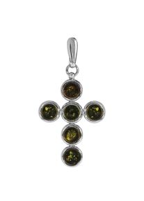 OSTSEE-SCHMUCK Damen Ketten-Anhänger "OSTSEE-SCHMUCK Anhänger Kreuz Anhänger Kreuz", 45 x 23mm, Silber 925 (Sterlingsilber), 2.8 g, weiß, Silber 925