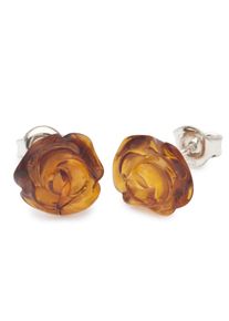 OSTSEE-SCHMUCK Damen Paar Ohrstecker "OSTSEE-SCHMUCK Ohrstecker Rose Ohrstecker Rose", 10mm rund, Silber 925 (Sterlingsilber), weiß, Silber 925