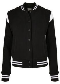 Urban Classics Damen Collegejacke "Urban Classics Damen Ladies Organic Inset College Sweat Jacket", schwarz-weiß, casual, Gr. XS, unifarben, 100%