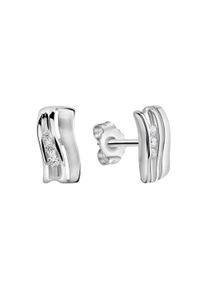 ZEEme Damen Paar Ohrstecker "925/- Sterling Silber rhodiniert Zirkonia", ONE-SIZE, Silber 925 (Sterlingsilber), weiß, Silber 925 (Sterlingsilber),
