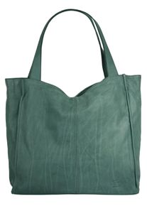 Samantha Look Damen Shopper, grün, Leder, unifarben, leicht glänzend, Taschen, echt Leder, Made in Italy