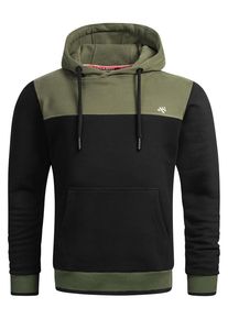 Herren Kapuzenpullover "ASLerio", grün, Gr. L, Alessandro Salvarini, Obermaterial: 65% Baumwolle, 35% Polyester, Pullover, mit großer Kapuze, mit