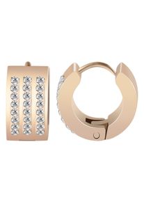 Adelia´s ADELIA ́S Damen Paar Creolen, Damen, Edelstahl, weiß, Edelstahl, Ohrringe