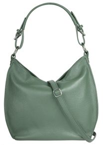 Samantha Look Damen Shopper, grün, Leder, unifarben, leicht glänzend, Taschen, echt Leder, Made in Italy